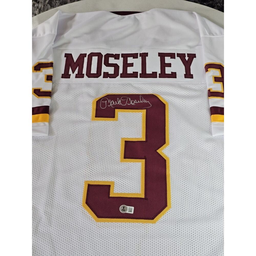 Mark Moseley Autographed/Signed Jersey Beckett Sticker White Custom Jersey